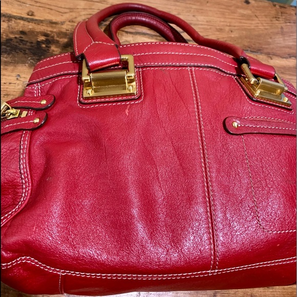 B Makowsky Red Leather Bag - Picture 8 of 9